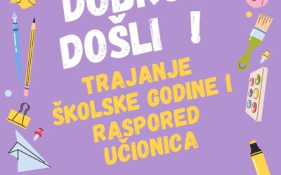 Trajanje školske godine i raspored učionica